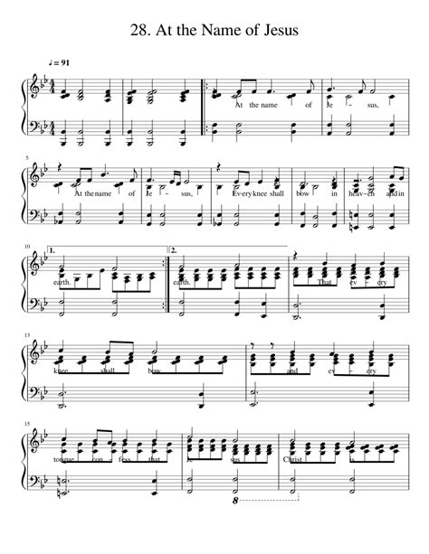 28. At the Name of Jesus Sheet music for Piano (Solo) Easy | Musescore.com