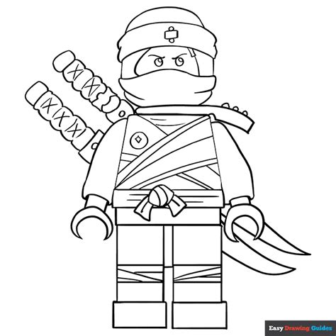 Kai from Ninja Go Coloring Page | Easy Drawing Guides