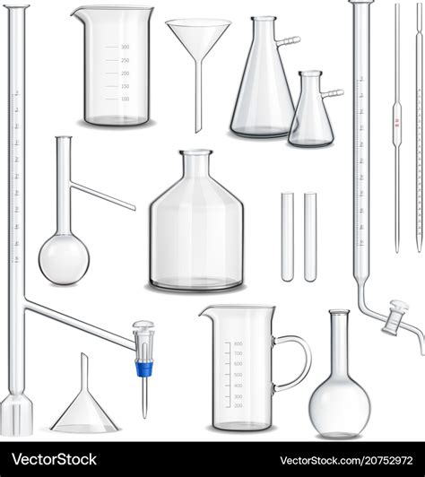 Laboratory glassware set Royalty Free Vector Image