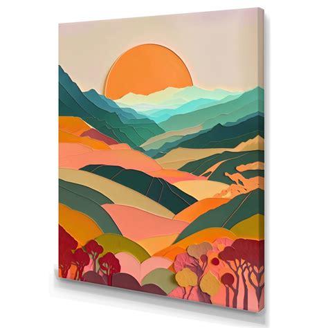 Designart "Sublime Sun Soaked Simplicity I" Minimalism Landscape Canvas Wall Art - Bed Bath ...