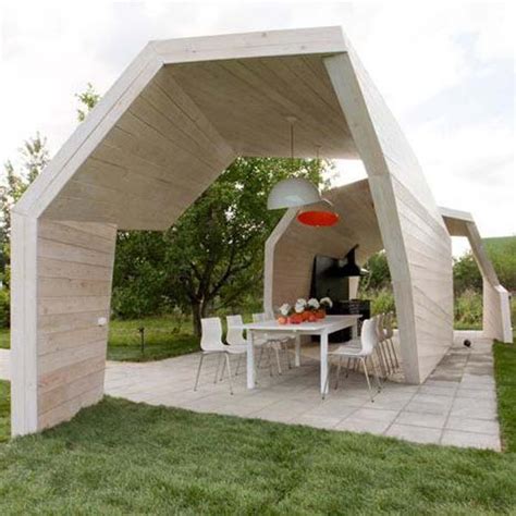 Unusual Wooden Gazebo Design Adding Contemporary Style to Backyard Ideas