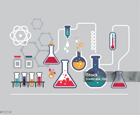 Illustrated Infographic Of A Chemistry Lab Stock Illustration ...