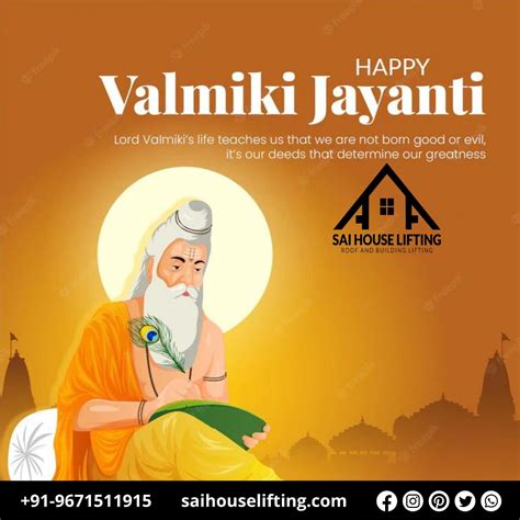 Happy Valmiki Jayanti To All Of You From SaiHouseLifting