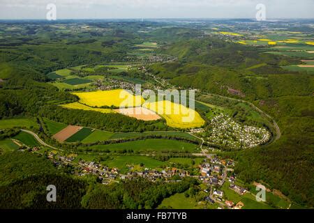 Aerial view, loop of the Ruhr river, groynes, Ruhraue nature reserve ...