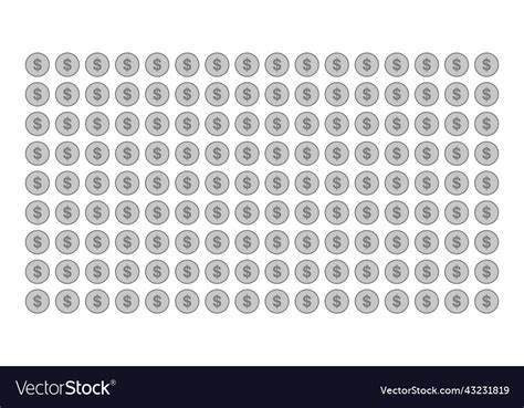 Silver dollar coins background Royalty Free Vector Image