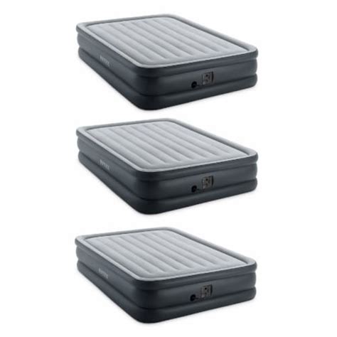 Intex Queen Air Mattress w/ Built-in Electric Pump, Gray (3 Pack), 3 Piece - Fry’s Food Stores