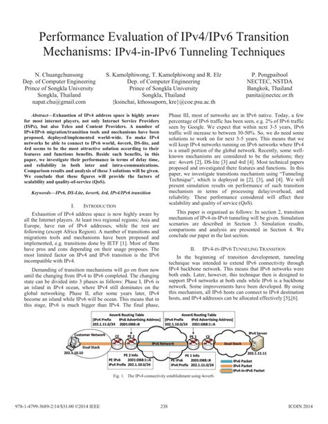 (PDF) Performance evaluation of IPv4/IPv6 transition mechanisms: IPv4 ...