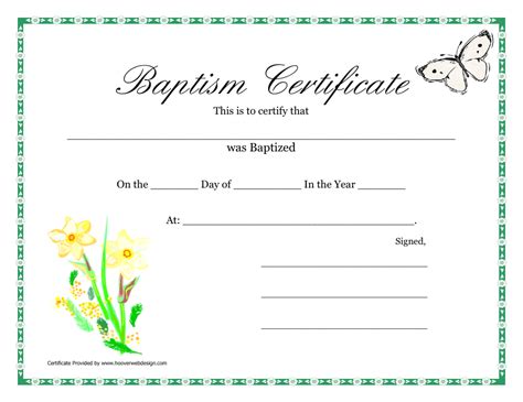 Baptism Certificate Template - Butterfly Download Printable PDF ...