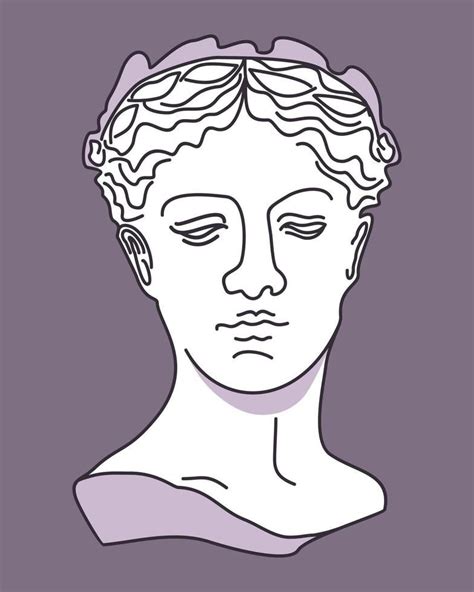Isolated Vector Illustration of Female Greek Statue