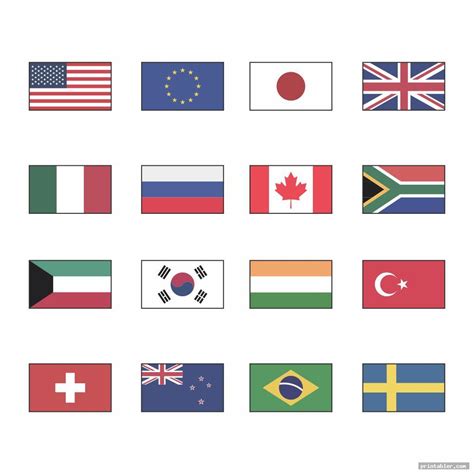 Printable World Flags Geography - Gridgit.com