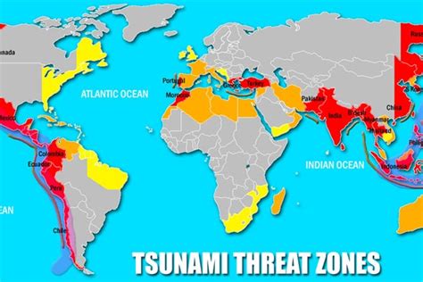 Map: Countries most threatened by tsunamis