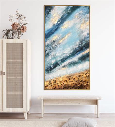 Buy Blue Hymns Of Ocean Canvas Acrylic Paint Hand Paintings at 28% OFF by Art Gali | Pepperfry