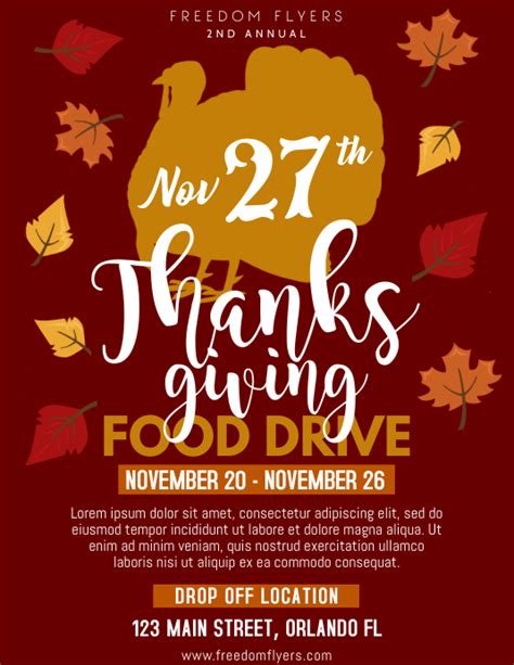 Thanksgiving Food Drive Flyer Template | PosterMyWall