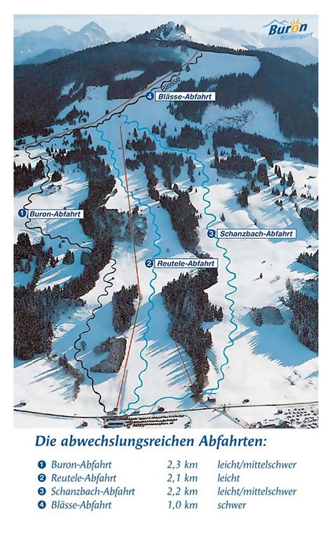 Piste map of Buron Wintersport Ski Resort - 2010 | Allgau Alps (Ski Region) | Germany | Europe ...