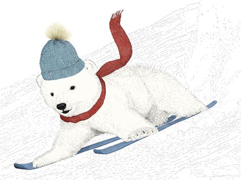 Skiing Baby Bear Illustration GIF by Carolina Missaka on Dribbble