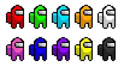 8 Among Us sprites. | Pixel Art Maker