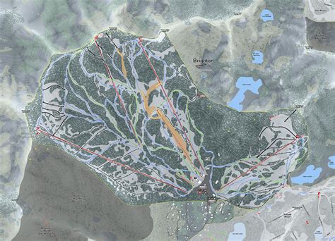 Brighton Ski Trail Map Digital Art by Powder Addicts - Fine Art America