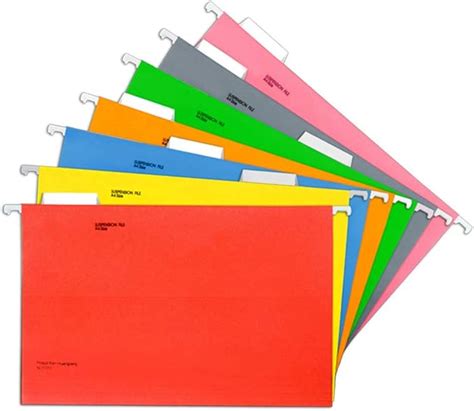 A4 Suspension File with Tabs and Inserts Hanging Document Filing Storage Folders Assorted Colors ...