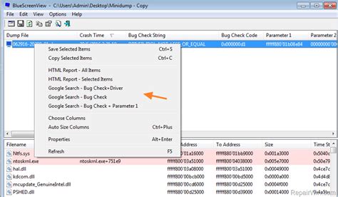 How to Analyze MiniDump Files with BlueScreenView. • Repair Windows™