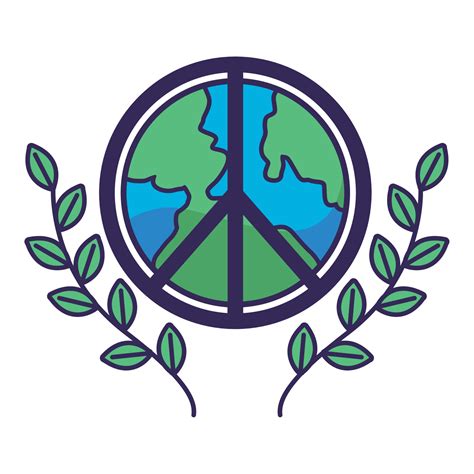 earth with peace symbol 10426847 Vector Art at Vecteezy