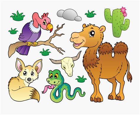 Clip Art Cartoon Desert Animals - Dibujo Animales Del Desierto , Free ...