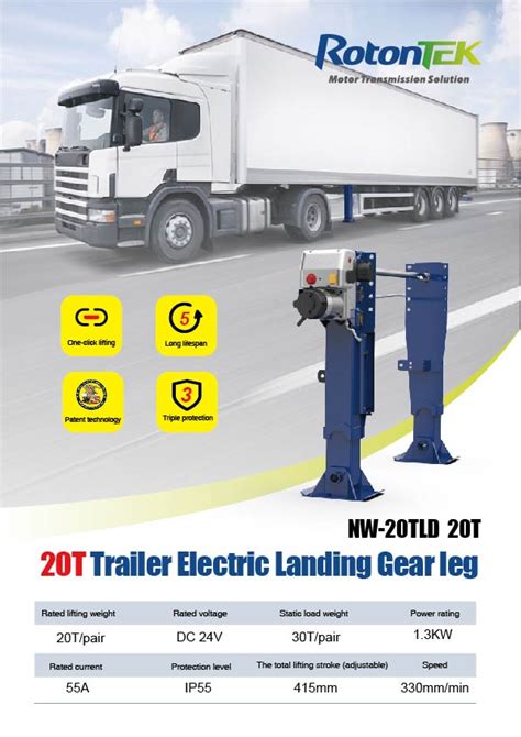 Electric landing gear for semi trailers - Rotontek