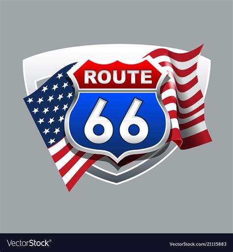 Vintage route 66 logo Royalty Free Vector Image