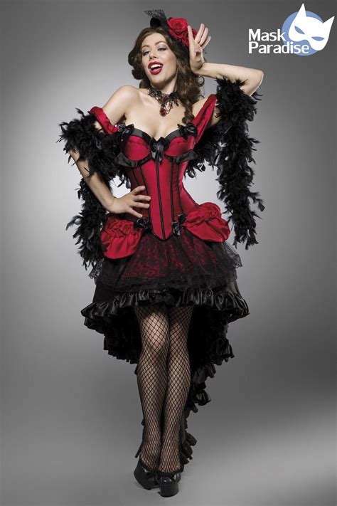 Komplettset Moulin Rouge Girl schwarz-rot 1-80118-021 | Burlesque ...