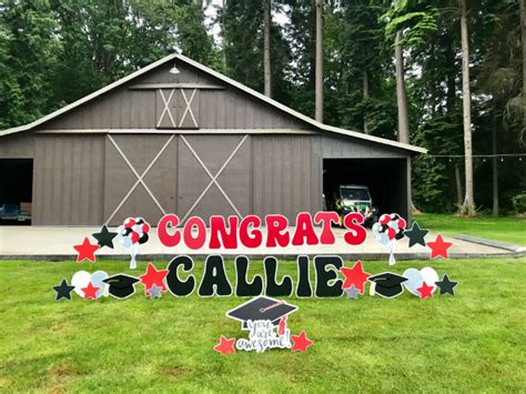 School Colors Graduation Yard Sign Display - Yard Announcements