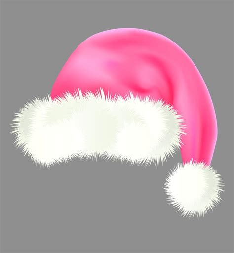 Christmas Clipart With Pink Santa Cap PNG, Vector Santa Hat, Santa Hat Drawing PNG, Headdress ...