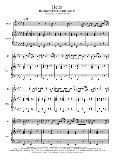 Hello By Greg Kurstin And Adele Adkins - Digital Sheet Music For Score ...