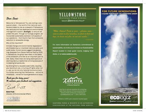 Brochure Zafira Pics: Brochure Yellowstone National Park