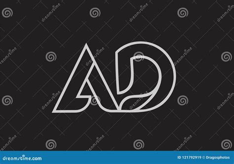 Black and White Alphabet Letter Ad a D Logo Combination Stock Vector ...