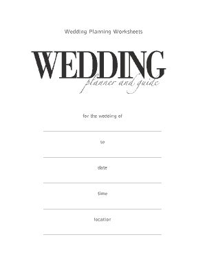 Wedding Planner Template Pdf Free | pdfFiller