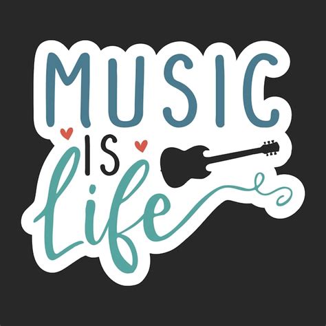 Premium Vector | Music Quotes Stickers Single Design