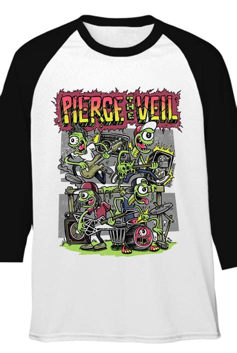 Pierce The Veil | Merch Store - Monsters Destroy Tour Raglan (White ...