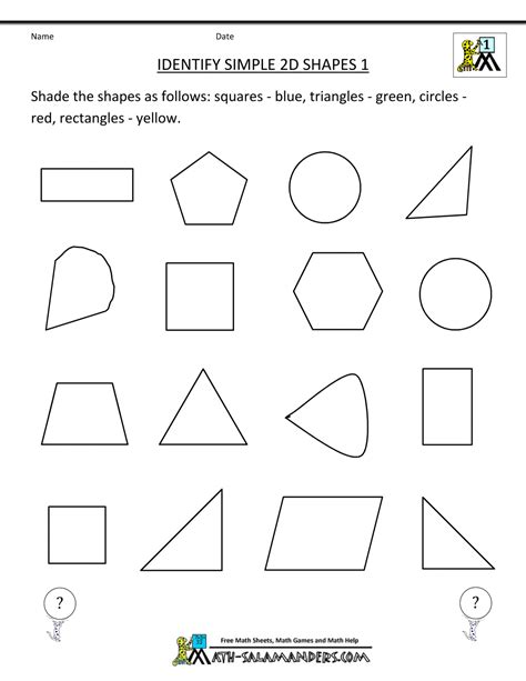 2d Shapes Worksheets