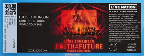 Louis Tomlinson Faith in the Future World Tour 2023 Fanticket Concertticket Fanmade Template ...