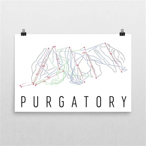 Purgatory Ski Map Art Purgatory Colorado Purgatory Trail - Etsy