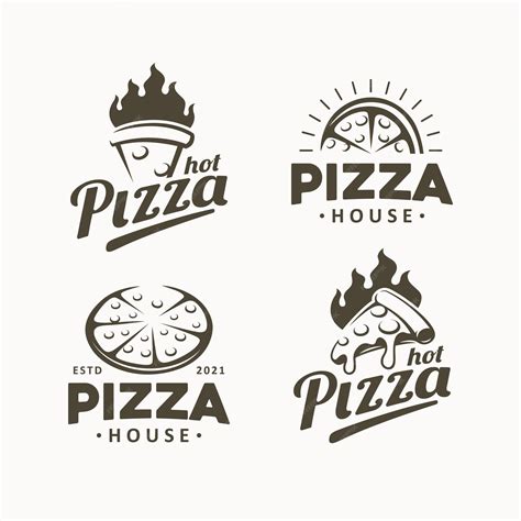 Premium Vector | Pizza design logo template set