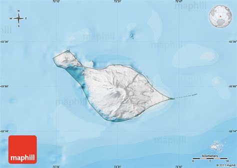 Satellite Map of Heard Island and McDonald Islands, political outside