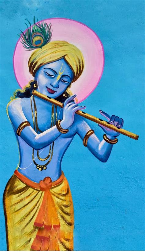 Lord Krishna With Flute Drawings