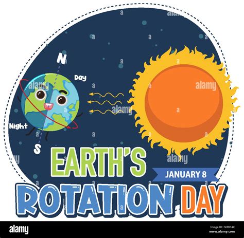 Earth Rotation Day Banner Design illustration Stock Vector Image & Art ...