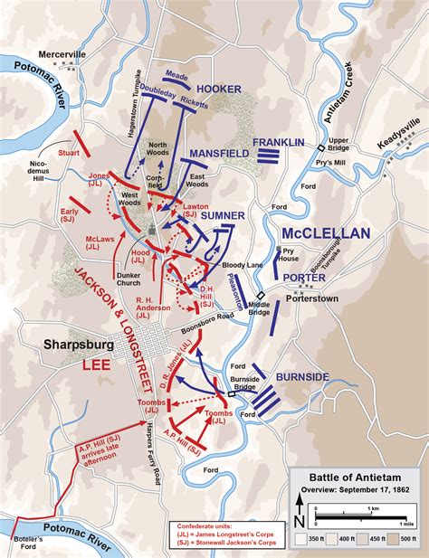 Maps of the Battle of Antietam - The Civil War and the Battle of Antietam