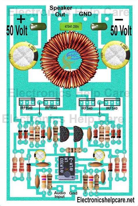 class d amplifier - Electronics Help Care | Class d amplifier, Circuit diagram, Audio amplifier