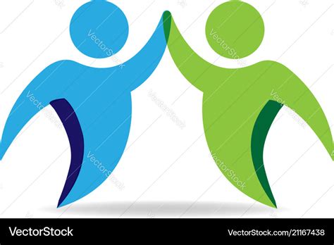 People high five logo icon Royalty Free Vector Image