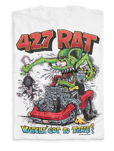 Rat Fink 427 Rat T-Shirt White, Ed Roth T-Shirts - California Car Cover Co.