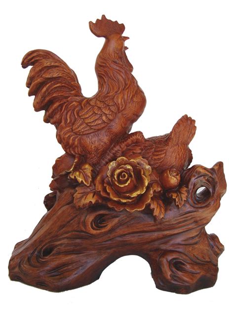 Feng Shui Harmony Rooster Statues, Chicken Figurine, Hen Sculpture