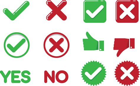 Free PNG Tick - Yes or No - Cross Mark - Wrong Mark - Right Mark