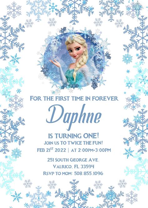 Frozen Invitation Templates - Editable With MS Word | Frozen birthday invitations, Printable ...